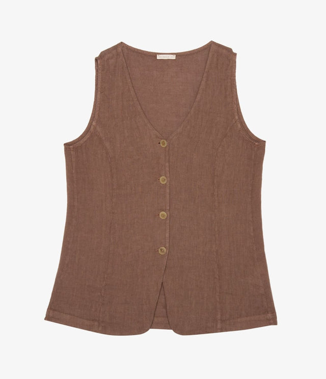 Guillete Bolonia Lino Terracota - Blusa