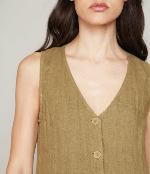 Guillete Bolonia Lino Verde - Blusa