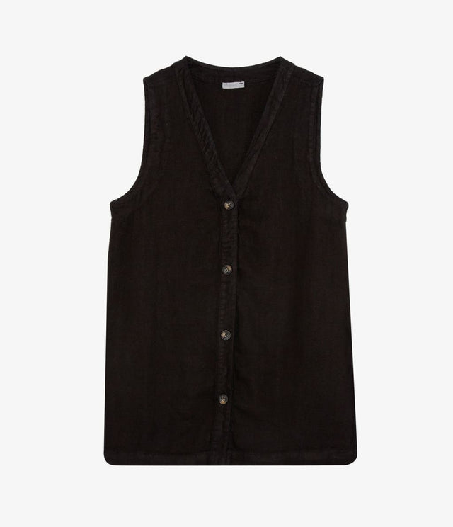 Guillete Milan Lino Negro - Blusa