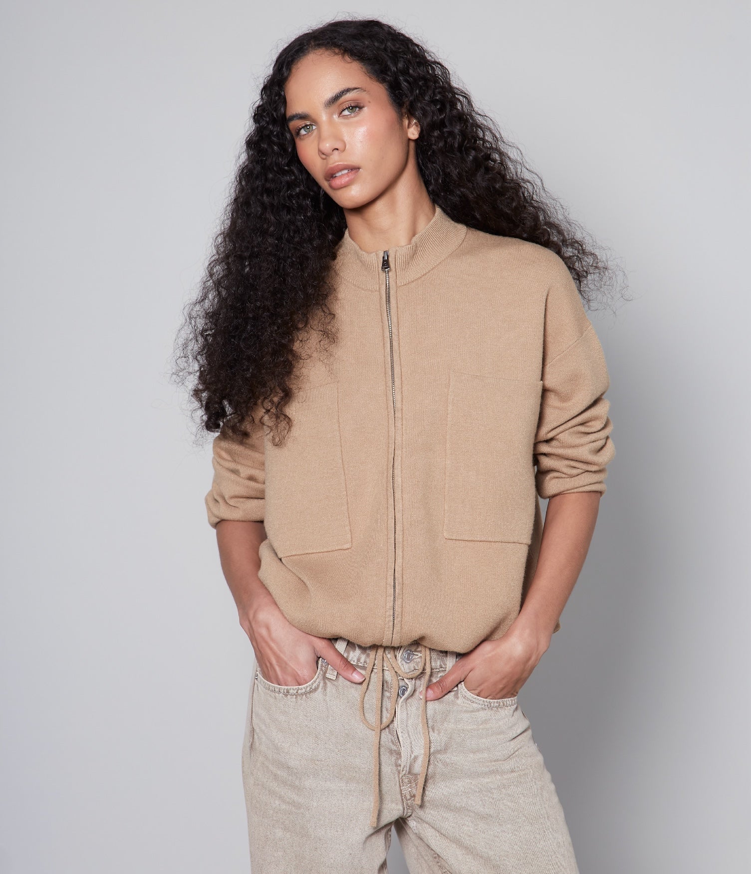 Otavia Cierre Camel - Blusa