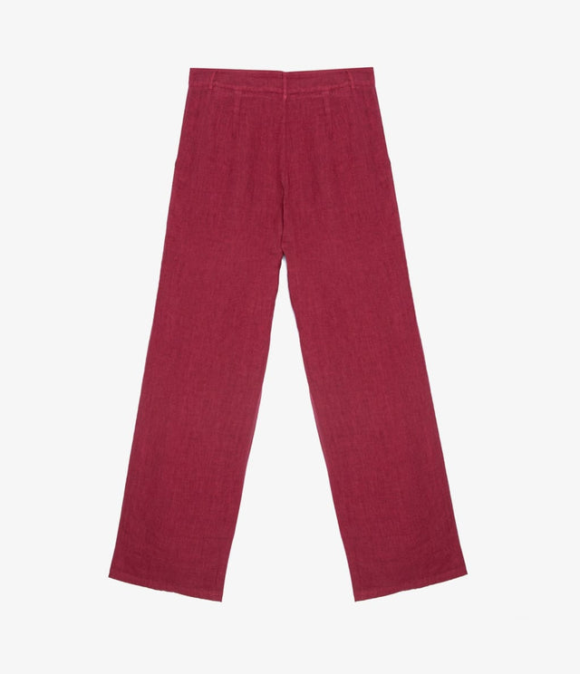 Pantalon Florencia Lino Berenjena - pantalones