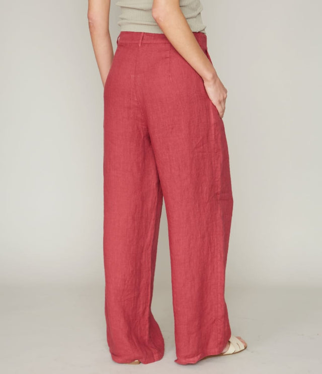 Pantalon Florencia Lino Berenjena - pantalones