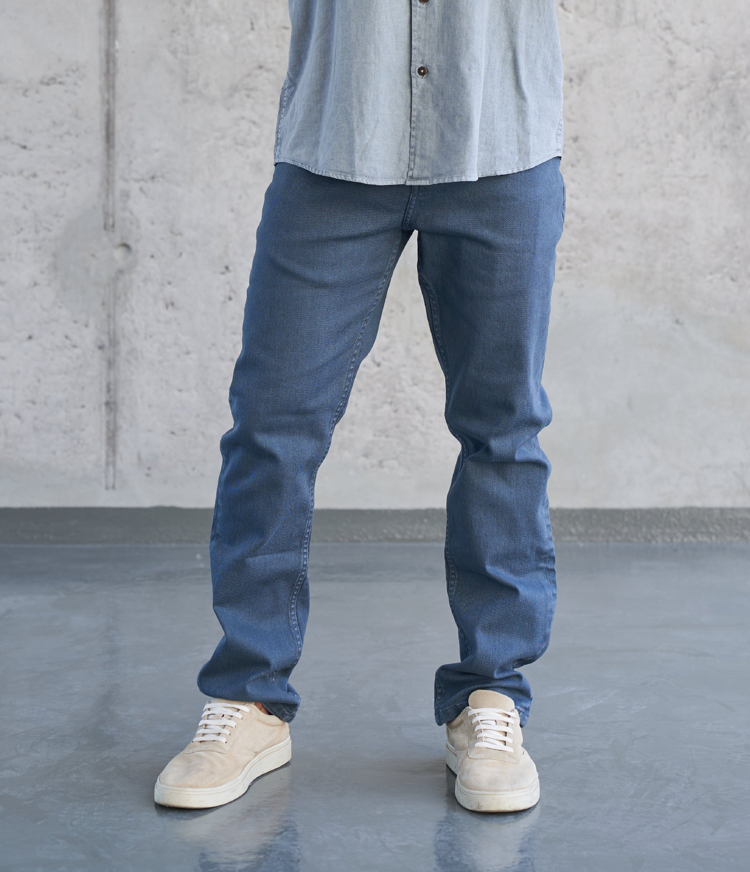 Pantalón Denim Azul Claro - Pantalones