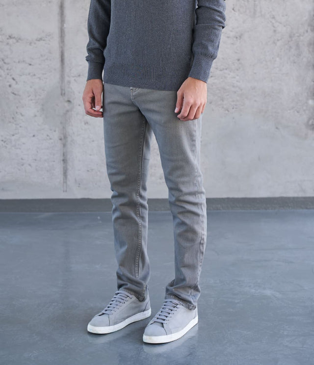 Pantalón Denim Gris - Pantalones