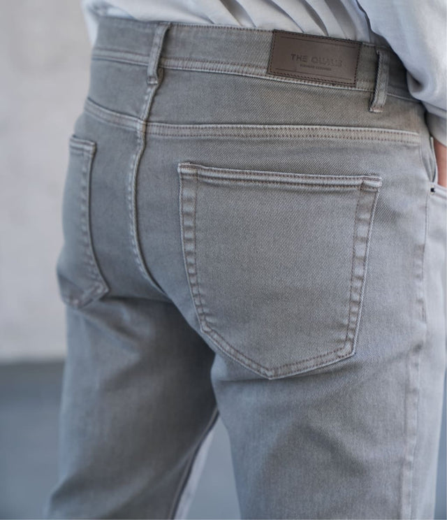 Pantalón Denim Gris - Pantalones