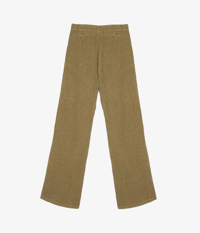 Pantalon Florencia Lino Verde - pantalones