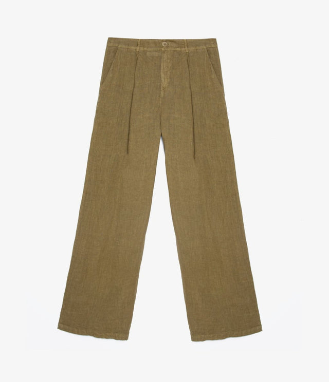 Pantalon Florencia Lino Verde - pantalones