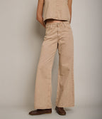 Pantalón Mujer Denim 100% Algodón Beige - Pantalón