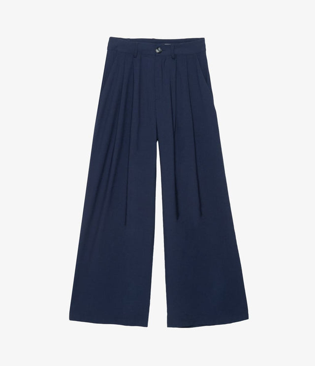 Pantalón Sastrero Azul - PANTALÓN DENIM BÁSICO MUJER