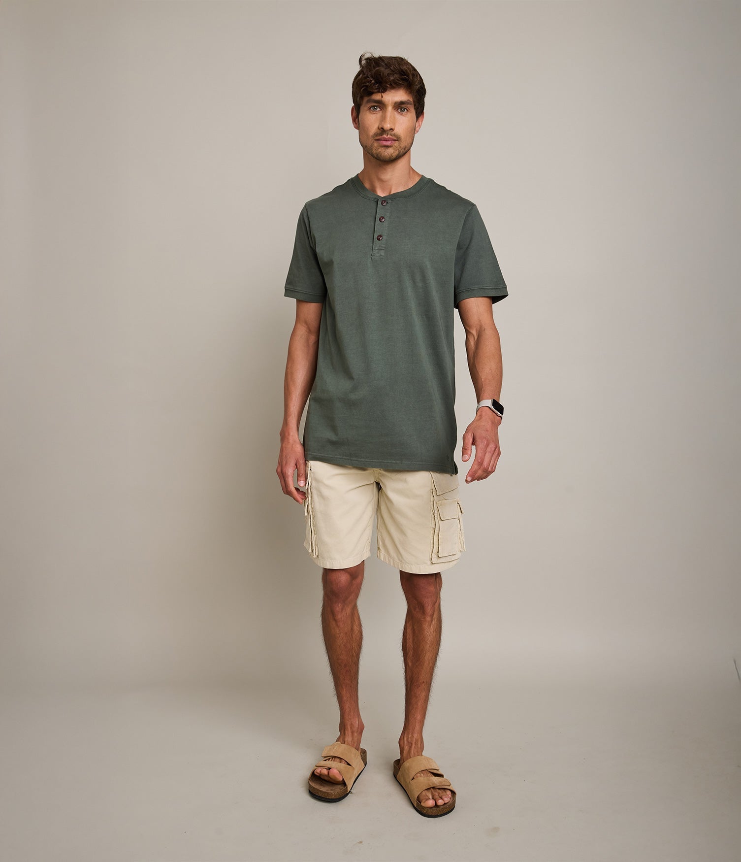 Polera Luke Botones Verde Oscuro - Polera