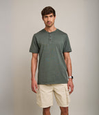 Polera Luke Botones Verde Oscuro - Polera