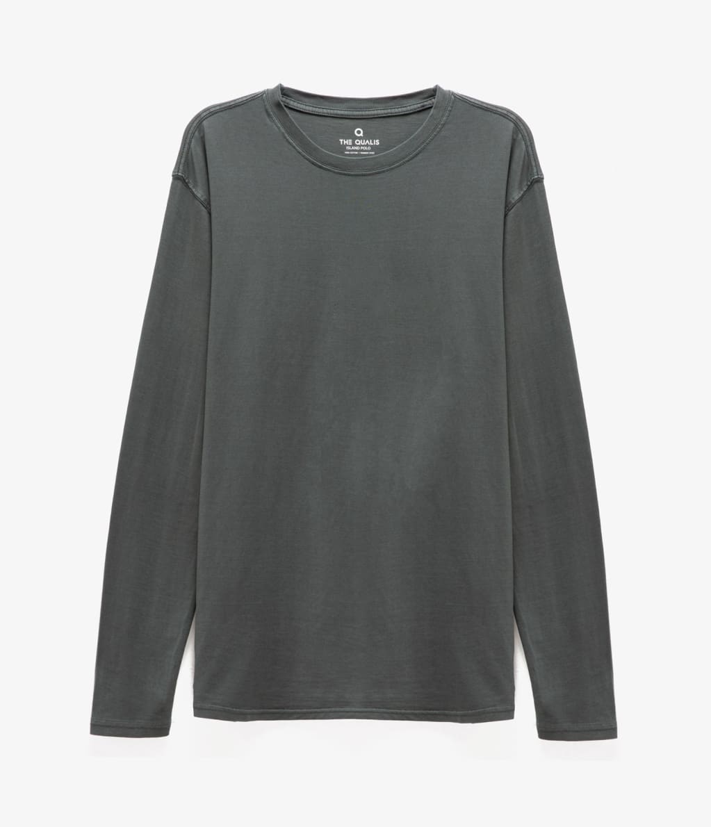 Polera Palm Manga Larga Verde Oscuro