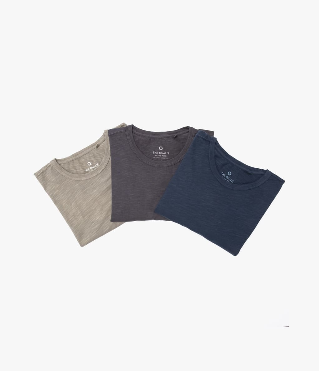 Polera Slub Manga Larga Azul - Polera