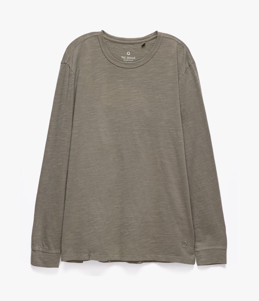 Polera Slub Manga Larga Verde - Polera
