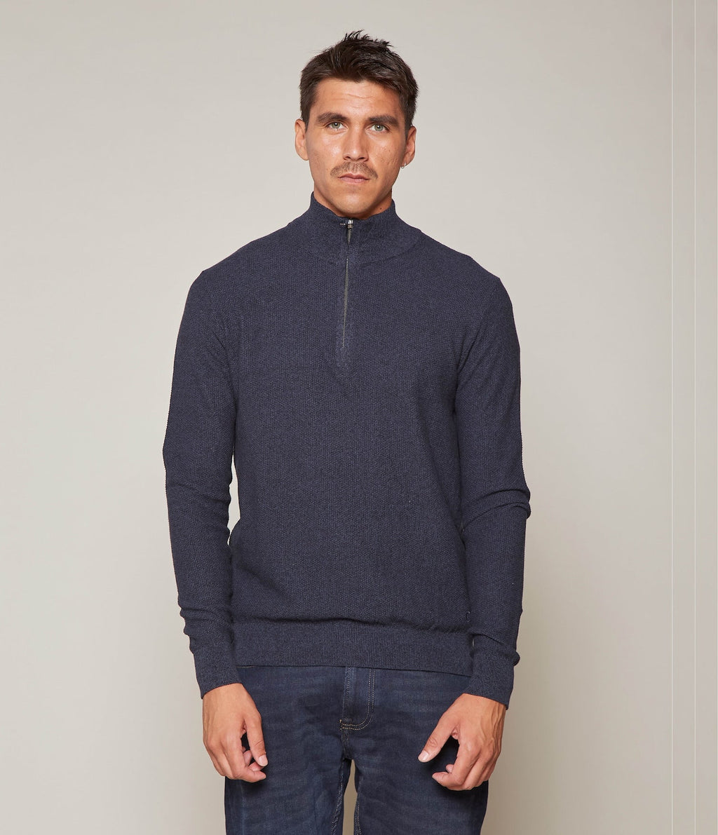 Sweater Acra Half Zipper Azul - Sweater