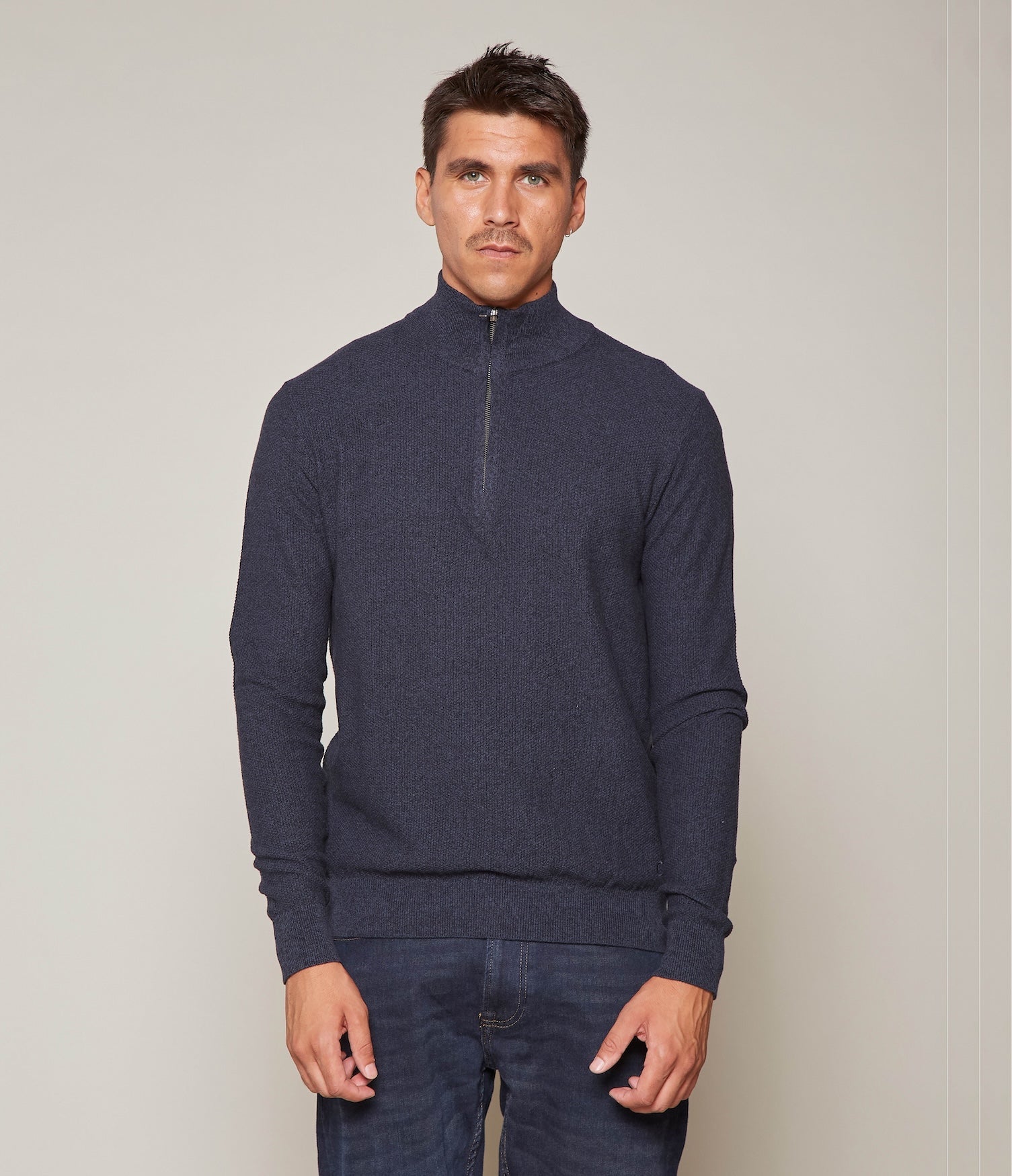 Sweater Acra Half Zipper Azul - Sweater