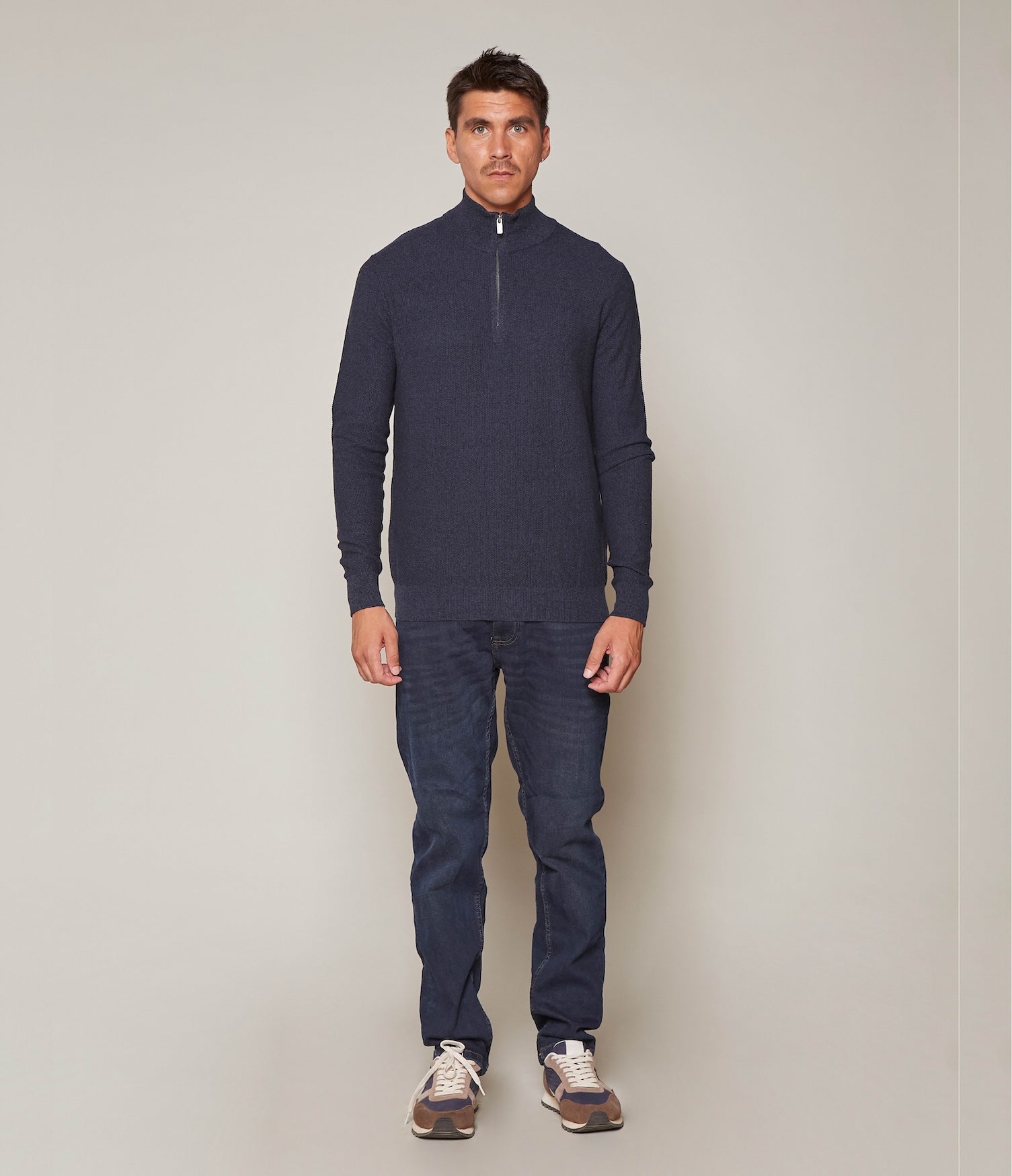 Sweater Acra Half Zipper Azul - Sweater