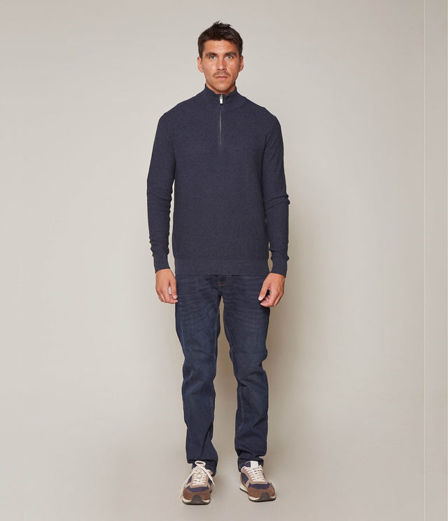 Sweater Acra Half Zipper Azul - Sweater