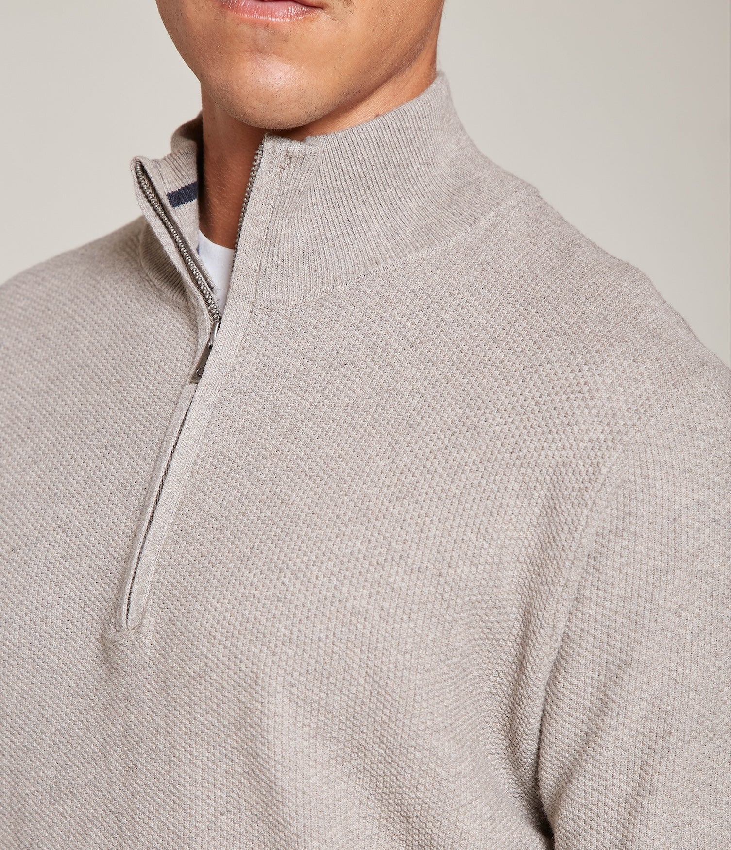 Sweater Acra Half Zipper Gris Claro - Sweater