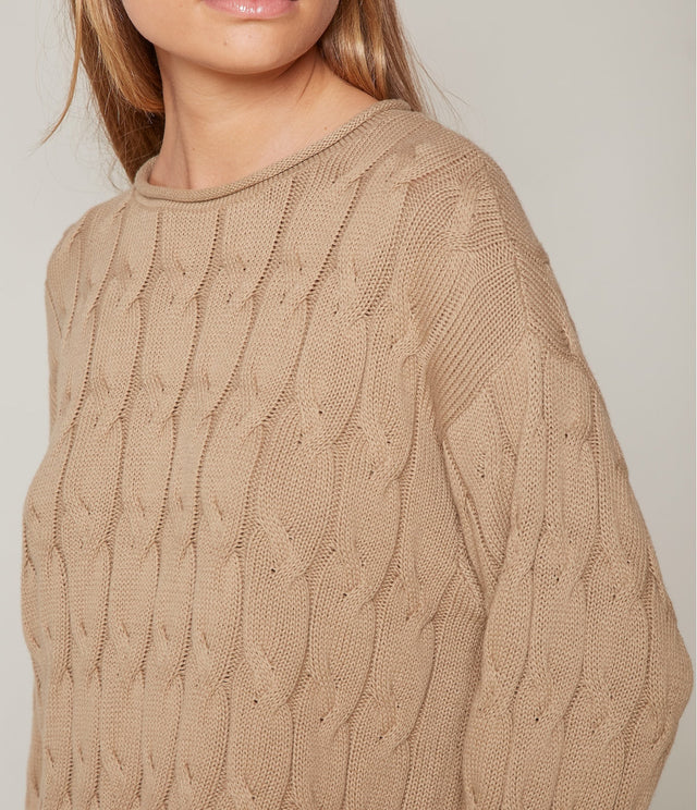Sweater Trenzado Camel - Sweater Mujer