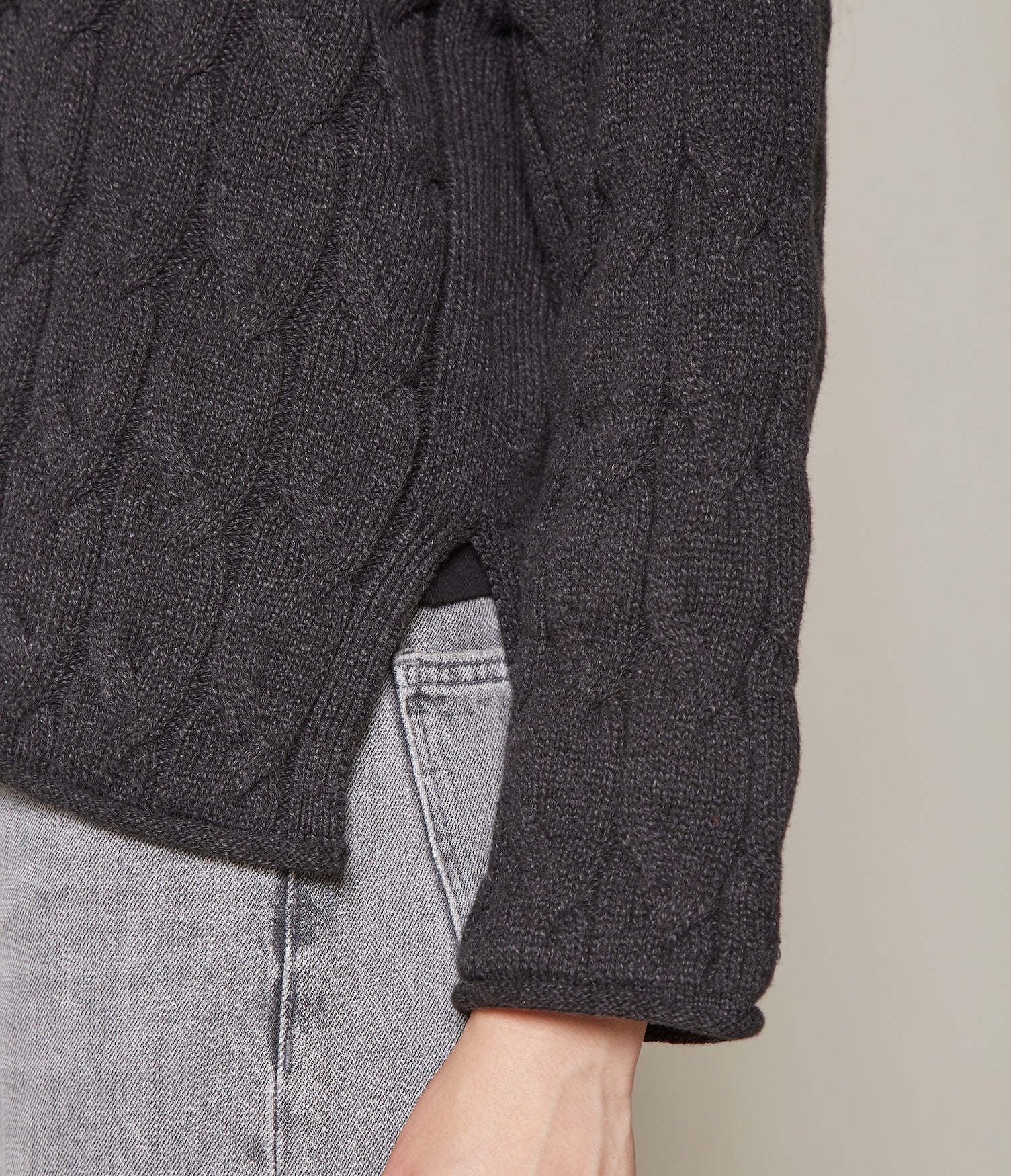 Sweater Trenzado Grafito - Sweater Mujer
