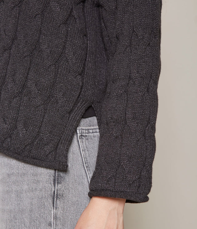 Sweater Trenzado Grafito - Sweater Mujer