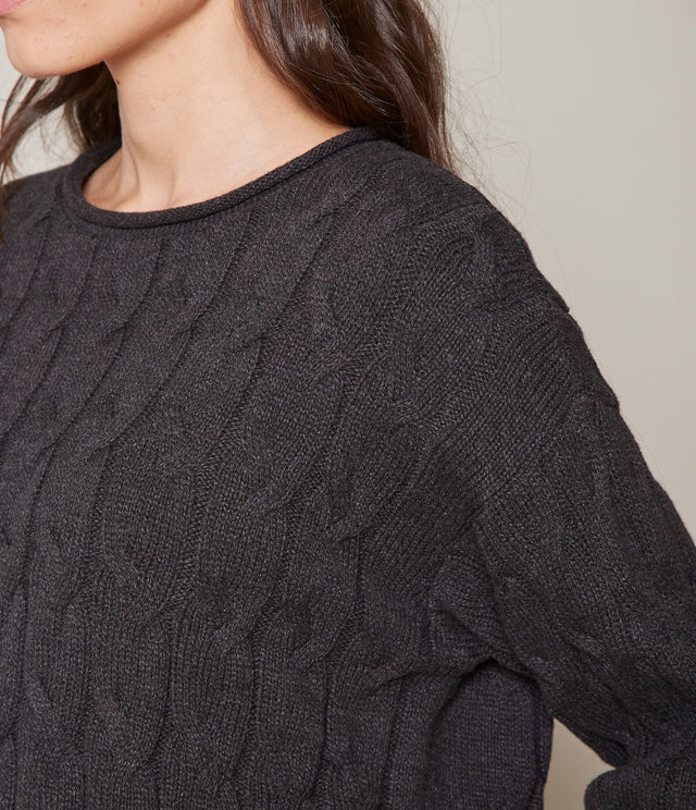 Sweater Trenzado Grafito - Sweater Mujer