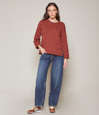 Sweater Trenzado Ladrillo - Sweater Mujer