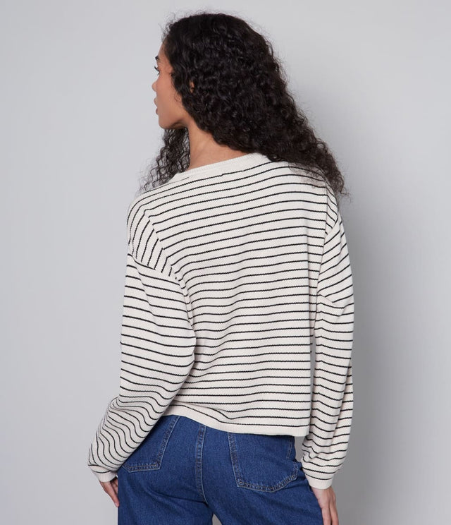 Sweater Navy Crema - Sweater Mujer