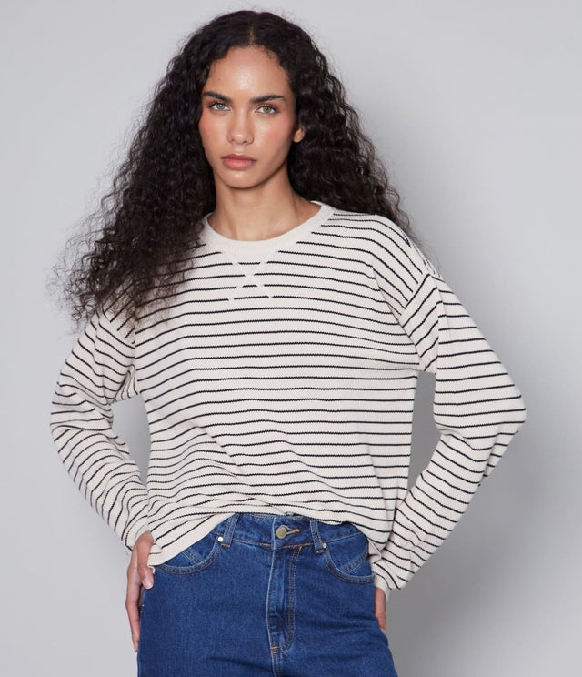 Sweater Navy Crema - Sweater Mujer