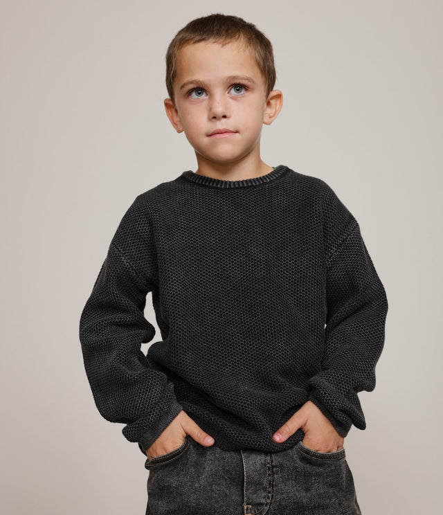 Sweater Waffle Negro Kids - Sweater