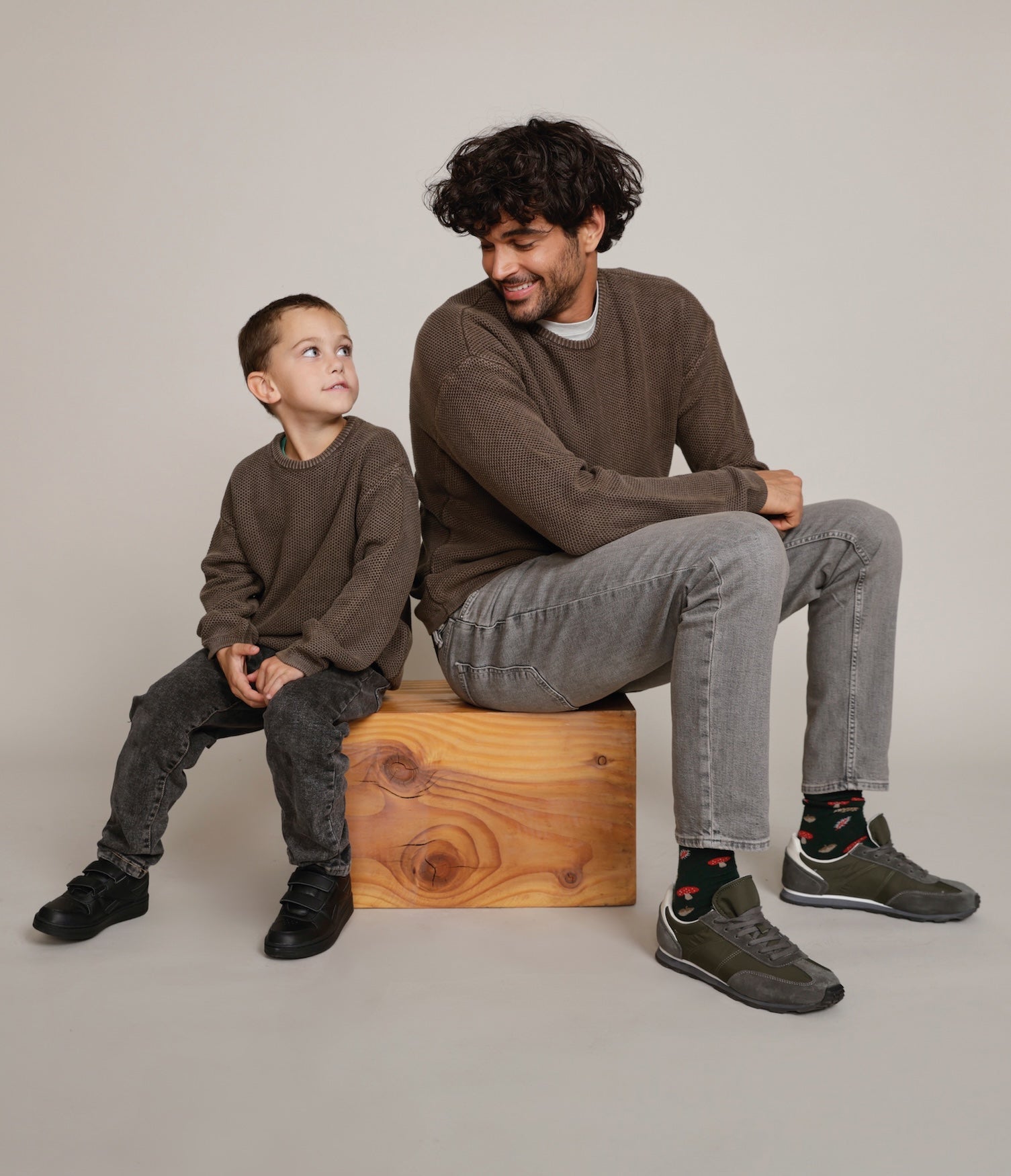 Sweater Waffle Verde Oliva Kids - Sweater