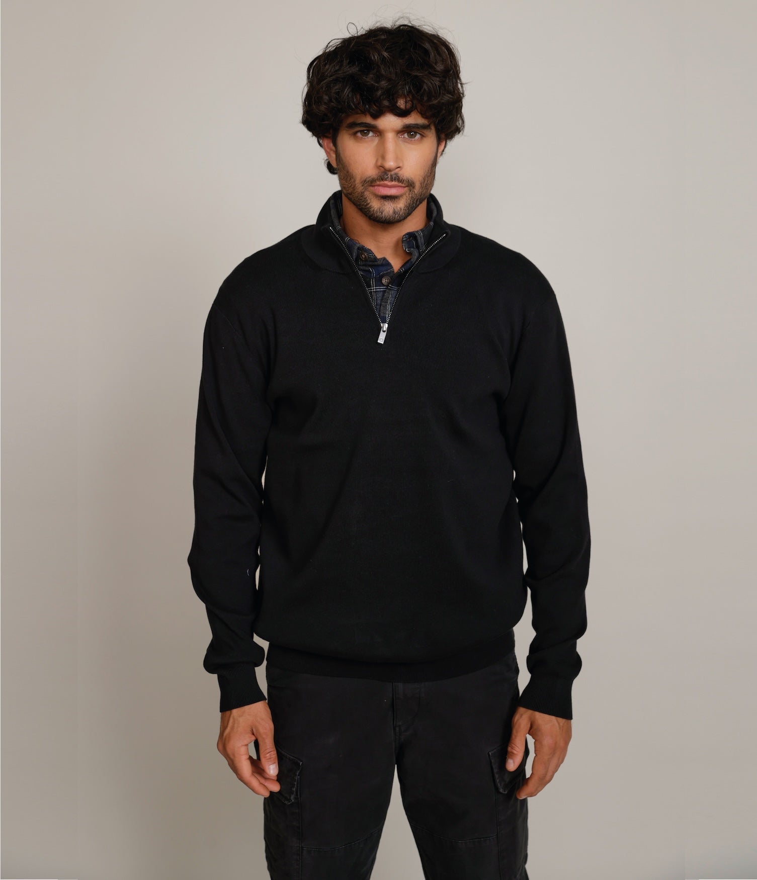Sweater Tokio Half Zipper Negro - Sweater