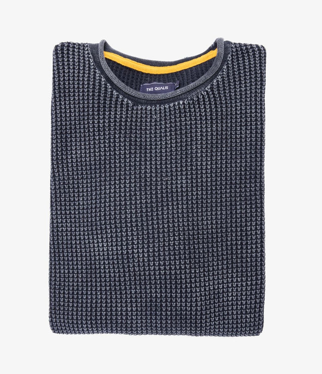 Sweater Wafle Azul Marino