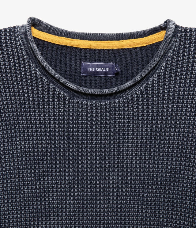 Sweater Wafle Azul Marino