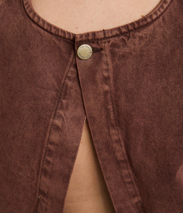 Top Mujer Denim 100% Algodón Café - Top