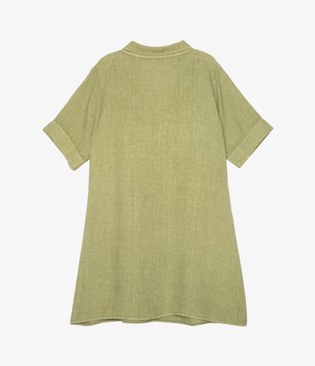 Vestido Napoles Corto Lino Manzana - Vestido