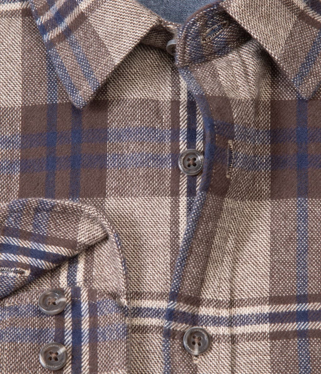 Camisa Guy Cuadros Café - Camisa