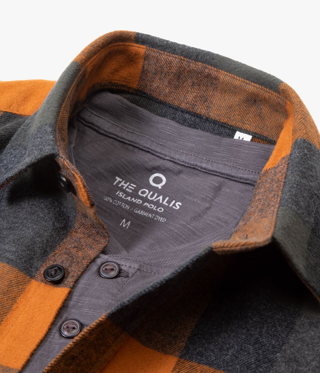 Camisa Guy Cuadros Orange - Camisa