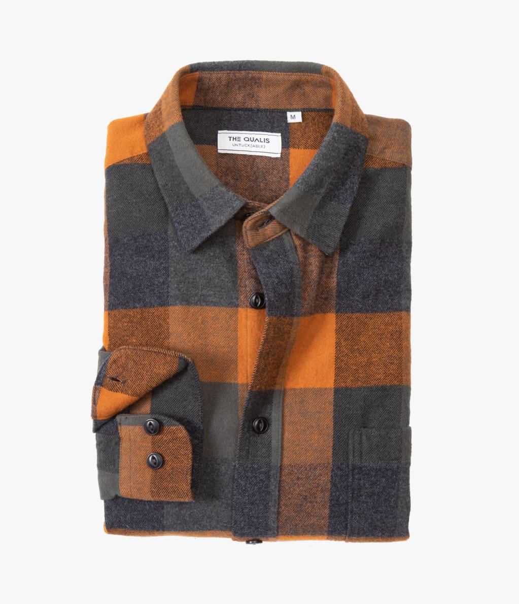 Camisa Guy Cuadros Orange - Camisa