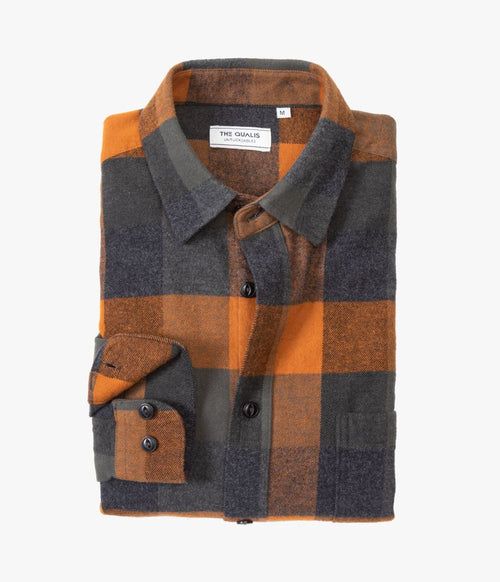 Camisa Guy Cuadros Orange - Camisa
